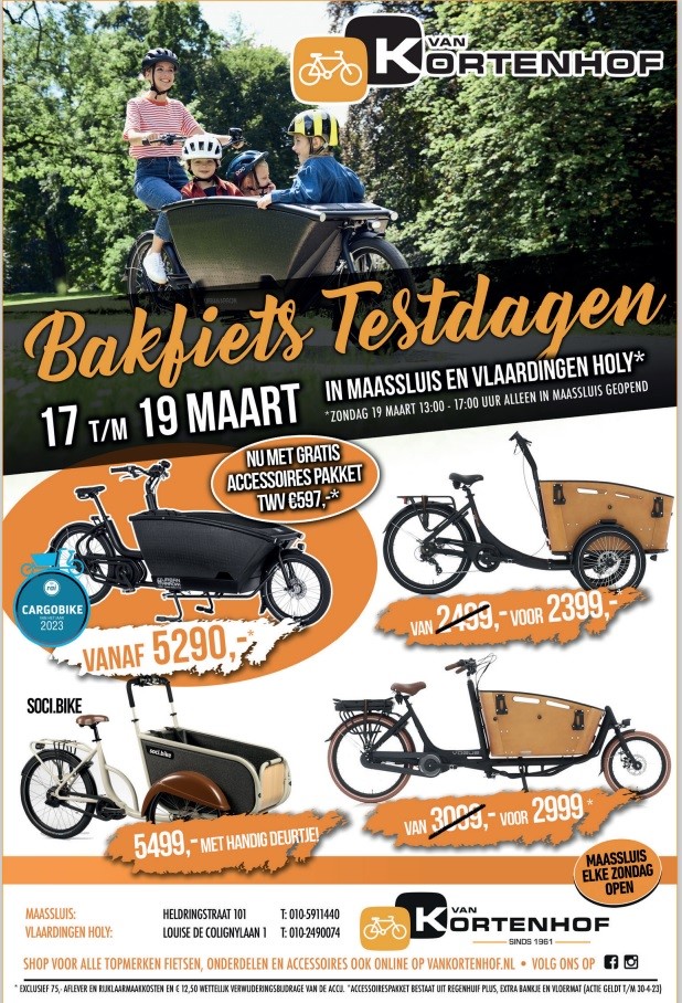 BAKFIETS TESTDAGEN IN VLAARDINGEN HOLY EN MAASSLUIS